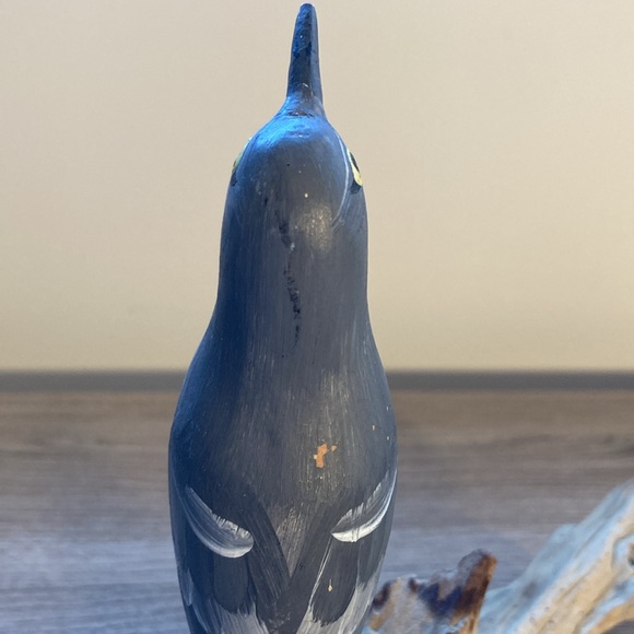 Sculpture cat Bird Figurine on Driftwood hand painted - Picture 9 of 16